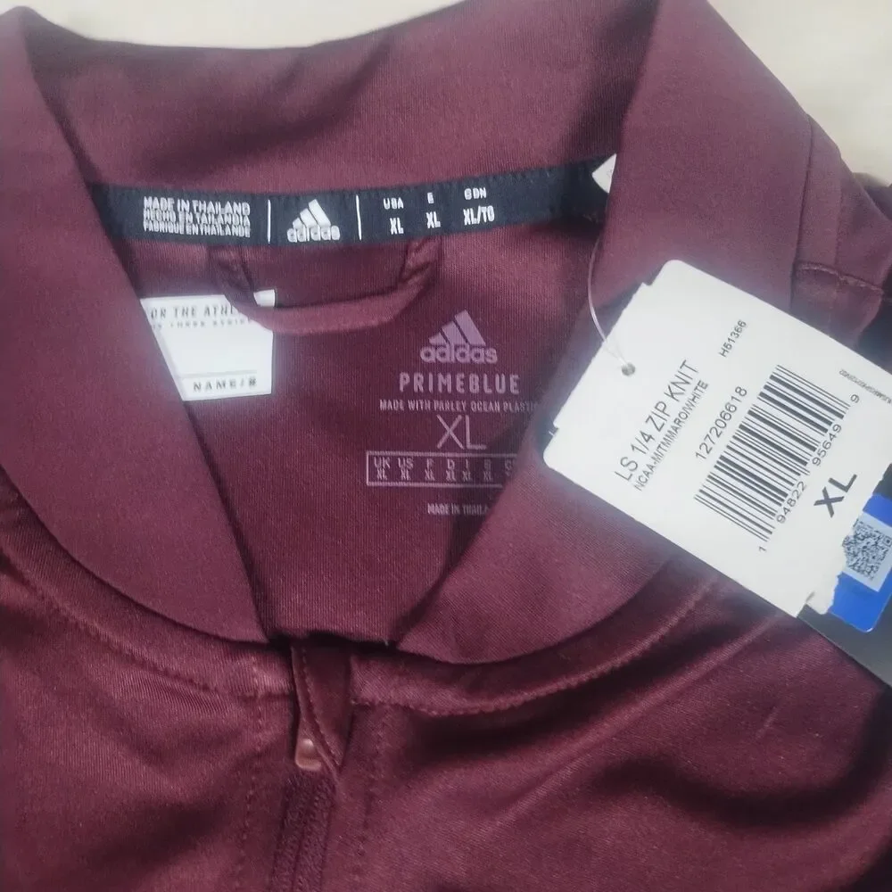 Adidas Mississippi State Bulldogs 1/4 Quarter Zip Jacket Mens X Large NEW